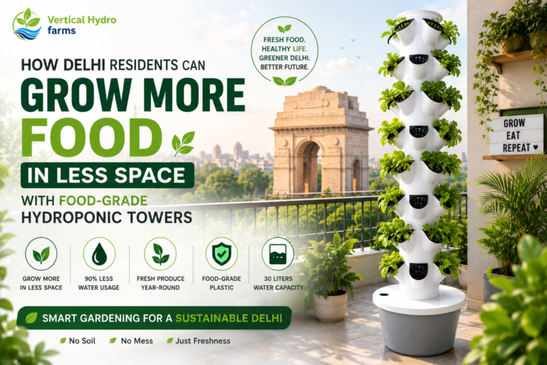 How Delhi Residents Can Grow More Food in Less Space with Food-Grade Hydroponic Towers